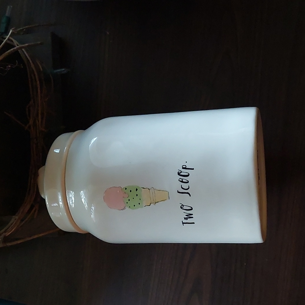 Rae Dunn Two Scoops Canister